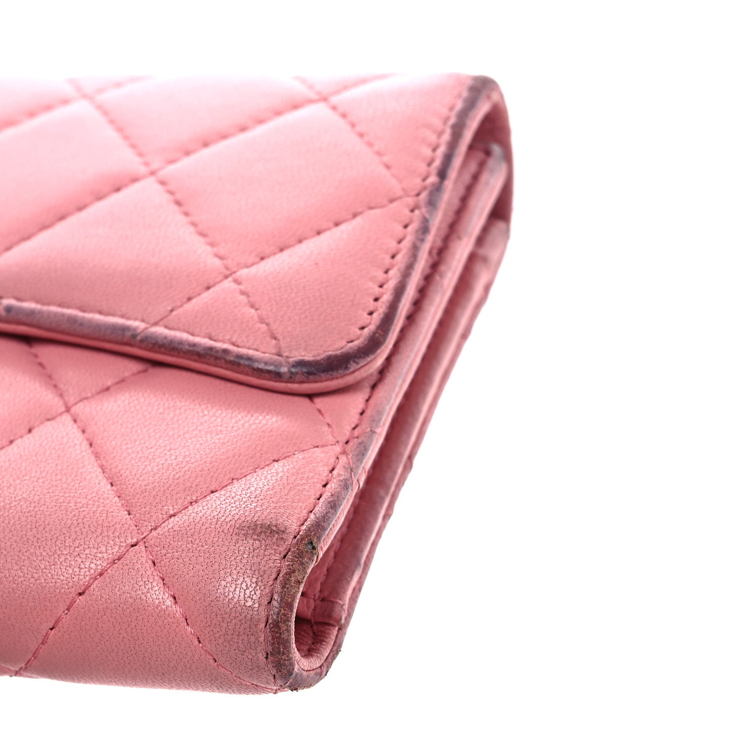 Chanel Lambskin Quilted Large Gusset Flap Wallet Pink 12 of 13