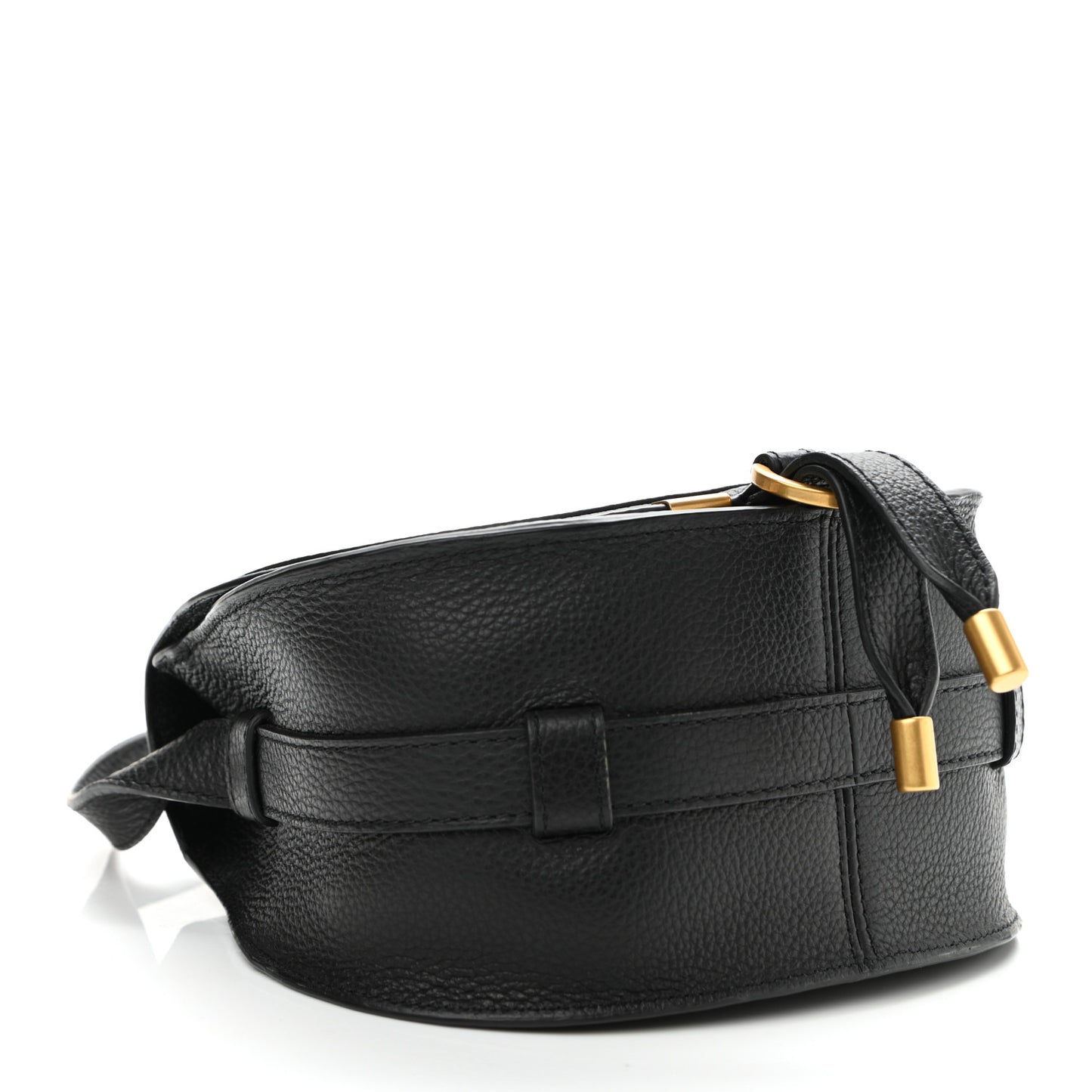 Calfskin Mini Marcie Round Crossbody Bag Black