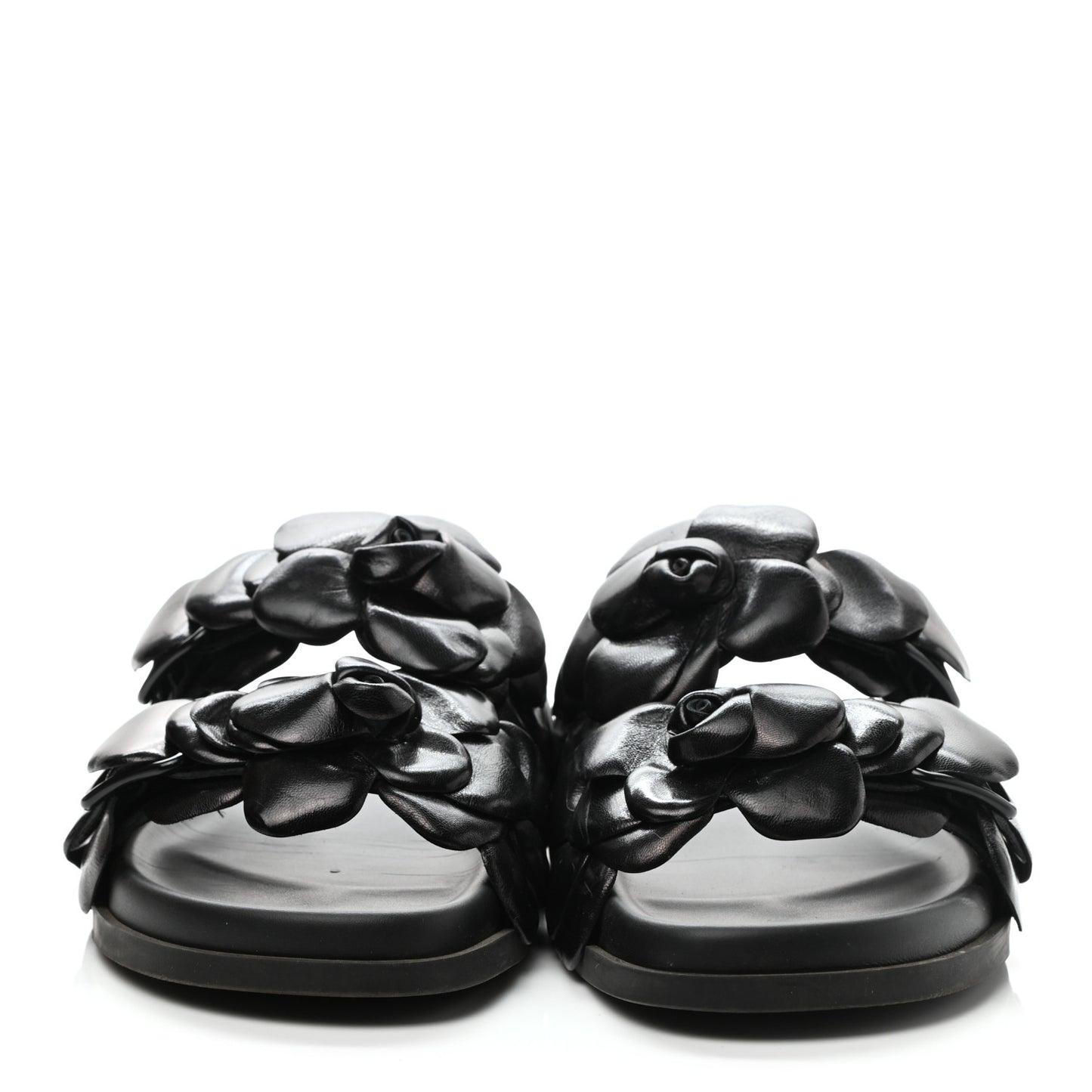 Kidskin Atelier 03 Rose Edition Double Buckle Slide Sandals 40 Black
