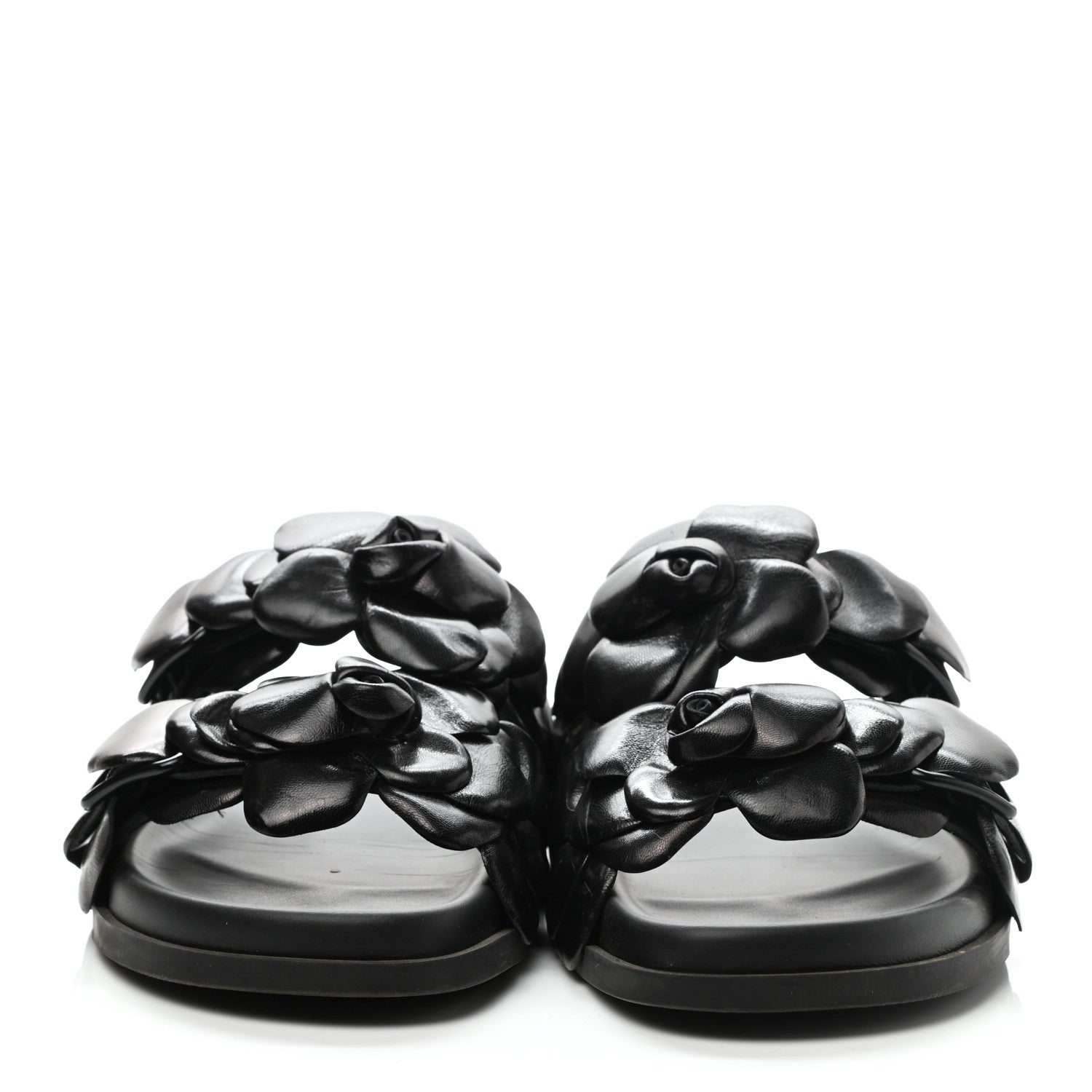 Valentino Garavani Kidskin Atelier 03 Rose Edition Double Buckle Slide Sandals 40 Black 2 of 9