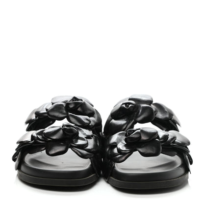 Valentino Garavani Kidskin Atelier 03 Rose Edition Double Buckle Slide Sandals 40 Black 2 of 9