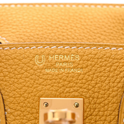 Hermes Togo Horseshoe Birkin 25 Jaune Ambre 6 of 11