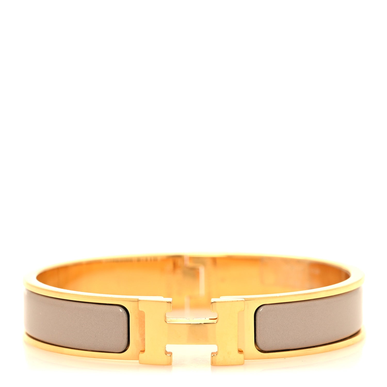 Hermes Enamel Narrow Clic Clac H Bracelet PM Marron Glace 1 of 4