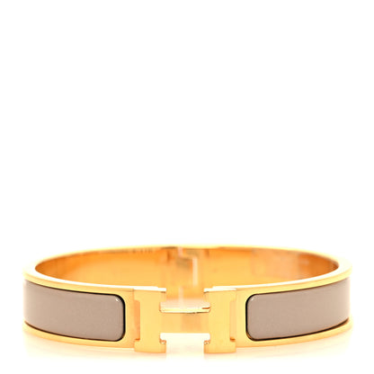Hermes Enamel Narrow Clic Clac H Bracelet PM Marron Glace 1 of 4