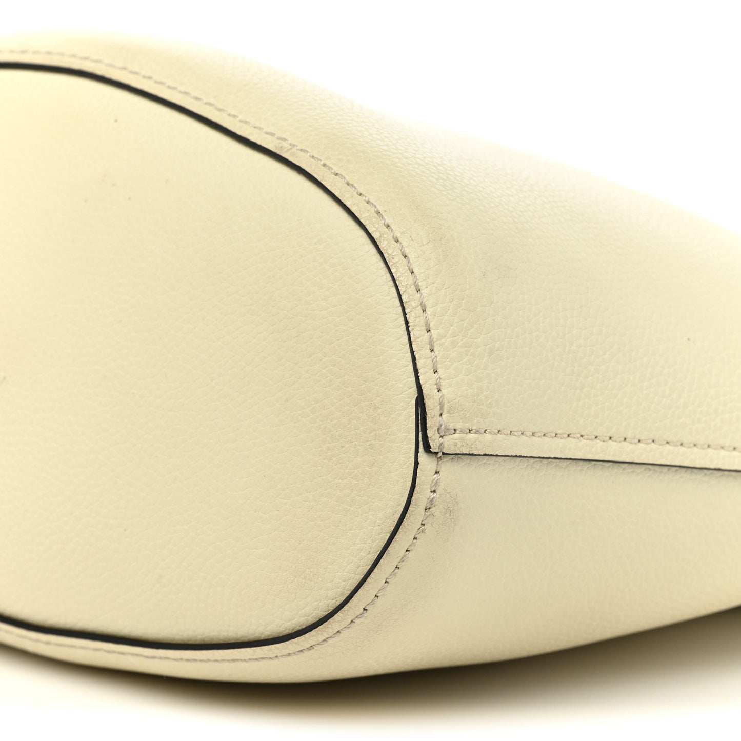 Smooth Grained Calfskin Small Aby Tote White