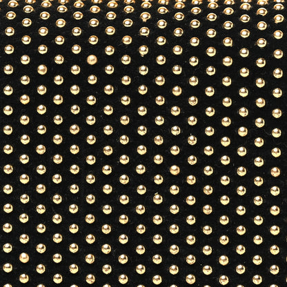 Alexander McQueen Suede Studded Skull Knuckle Box Clutch Black Gold 8 of 10