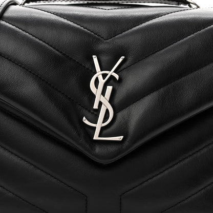 Saint Laurent Calfskin Y Quilted Monogram Small Loulou Chain Satchel Black 6 of 8