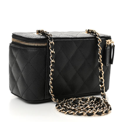 Chanel Caviar Quilted Small Vanity Case With Chain Black 3 of 12