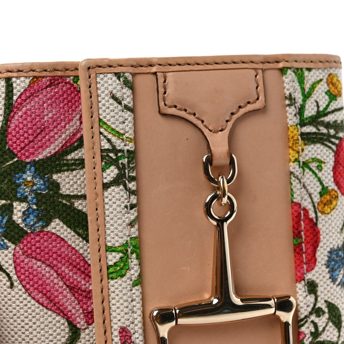 Canvas Floral Flora Hasler Card Case Wallet White