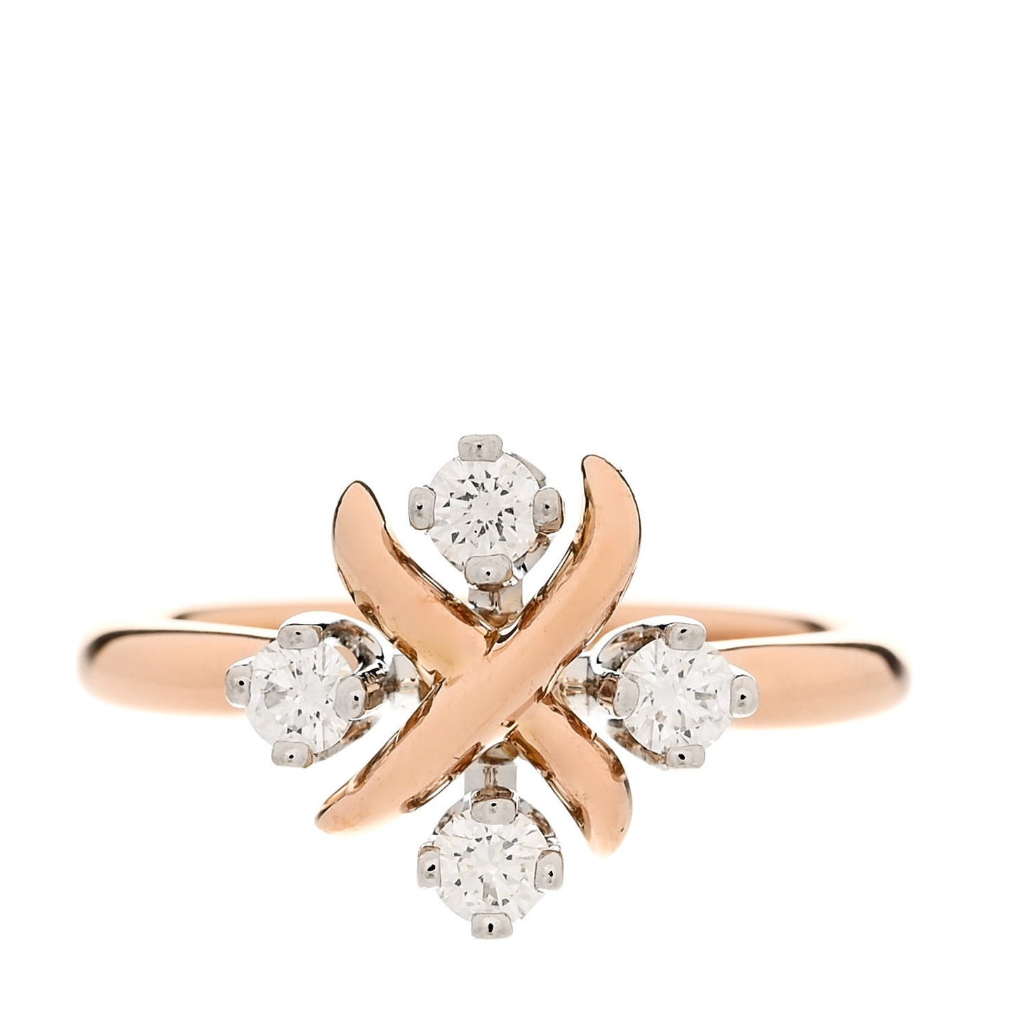 18K Rose Gold Platinum Diamond Schlumberger Lynn Ring 47 4.25