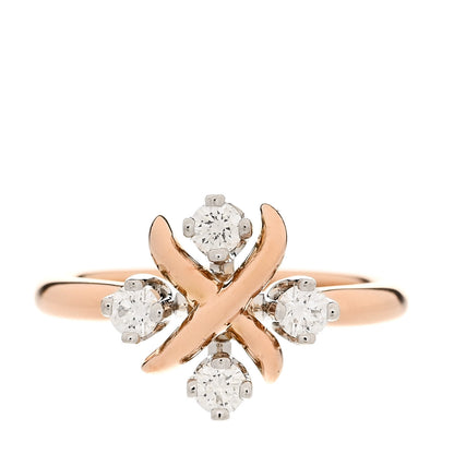 Tiffany 18K Rose Gold Platinum Diamond Schlumberger Lynn Ring 47 4.25 1 of 7