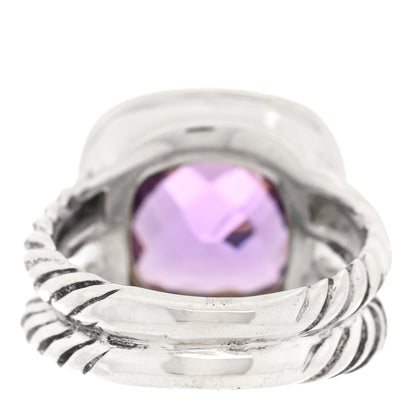 David Yurman Sterling Silver Diamond Amethyst 11mm Albion Ring 49 5 3 of 4