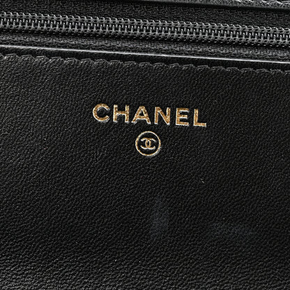 Chanel Lambskin Quilted Chanel 19 Wallet On Chain WOC Black 6 of 14