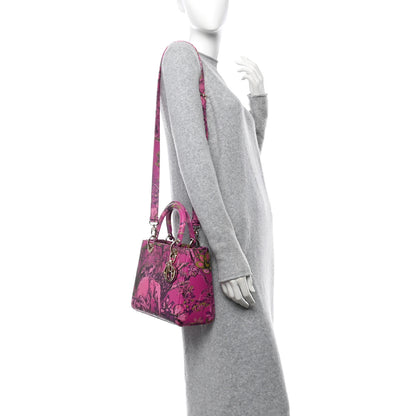Christian Dior Calfskin Printed Toile De Jouy Medium Lady Dior Pink Multicolor 2 of 12