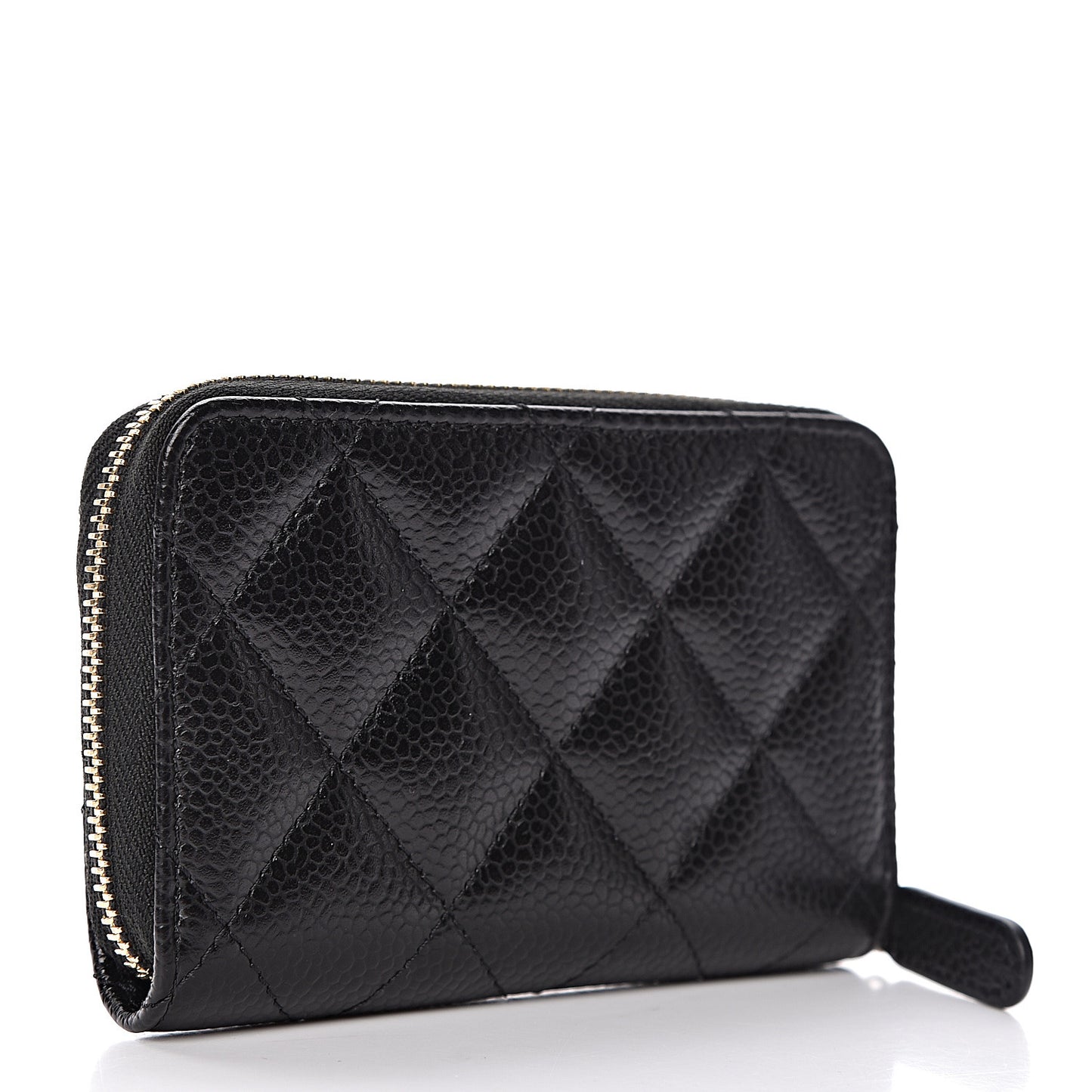 Caviar Quilted Zip Coin Purse Black