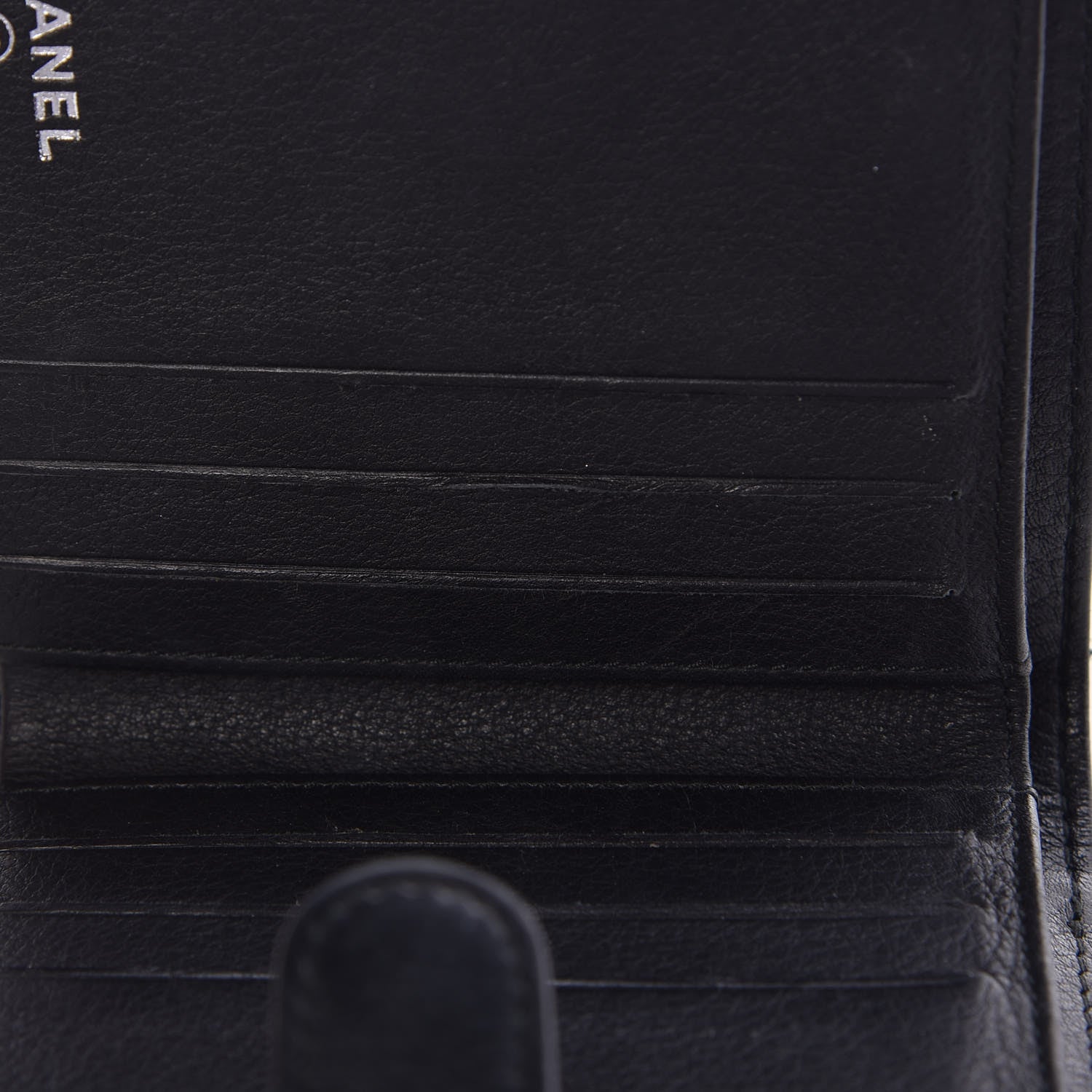 Chanel Lambskin Diamond Stitched Compact Wallet Black 9 of 12