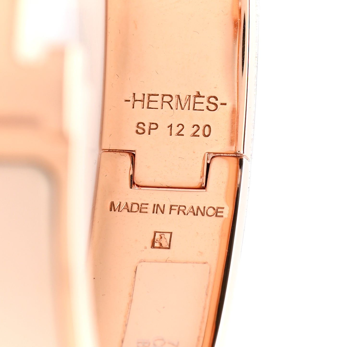 Enamel Narrow Clic Clac H Bracelet PM Beige Nacre
