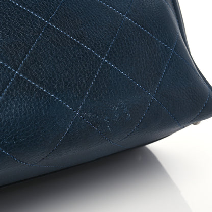 Chanel Deerskin Stitched Medium CC Shopping Tote Navy 11 of 11