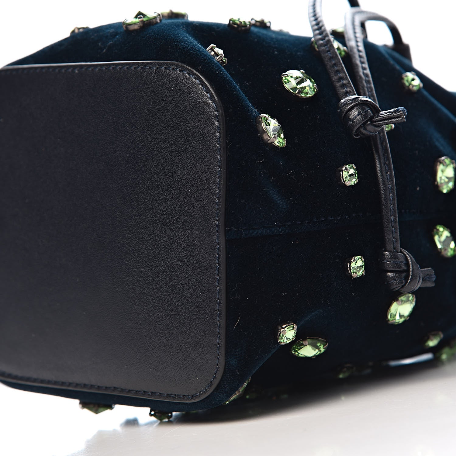 Fendi Velluto Crystal F is Mini Mon Tresor Bucket Bag Blue Notte 10 of 11