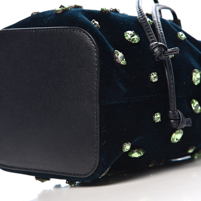 Fendi Velluto Crystal F is Mini Mon Tresor Bucket Bag Blue Notte 10 of 11
