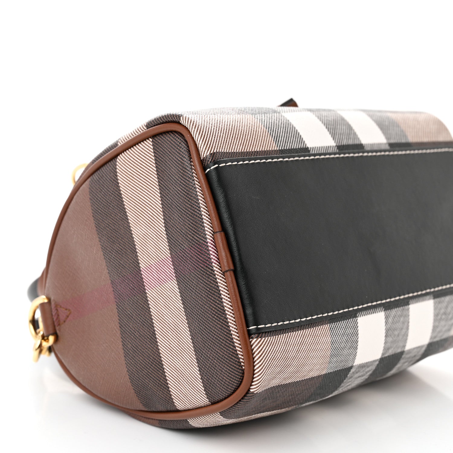 Burberry E-canvas Check Mini Bowling Bag Dark Birch Brown 8 of 9