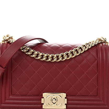 Chanel Caviar Quilted Medium Boy Flap Dark Red 8 of 11