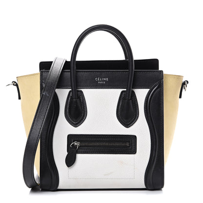 Celine Grained Baby Calfskin Nubuck Nano Tri-Color Luggage White 1 of 23