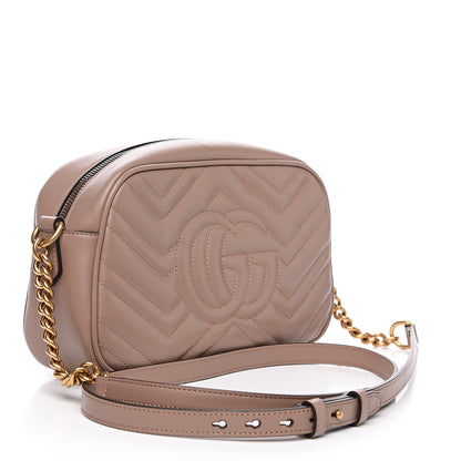 Gucci Calfskin Matelasse Small GG Marmont Chain Shoulder Bag Porcelain Rose 2 of 11