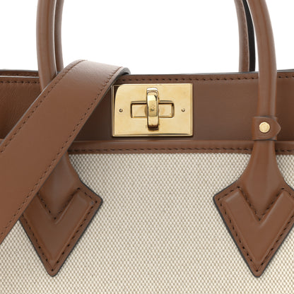 Louis Vuitton Canvas Calfskin Monogram On My Side PM Caramel Tan 7 of 9