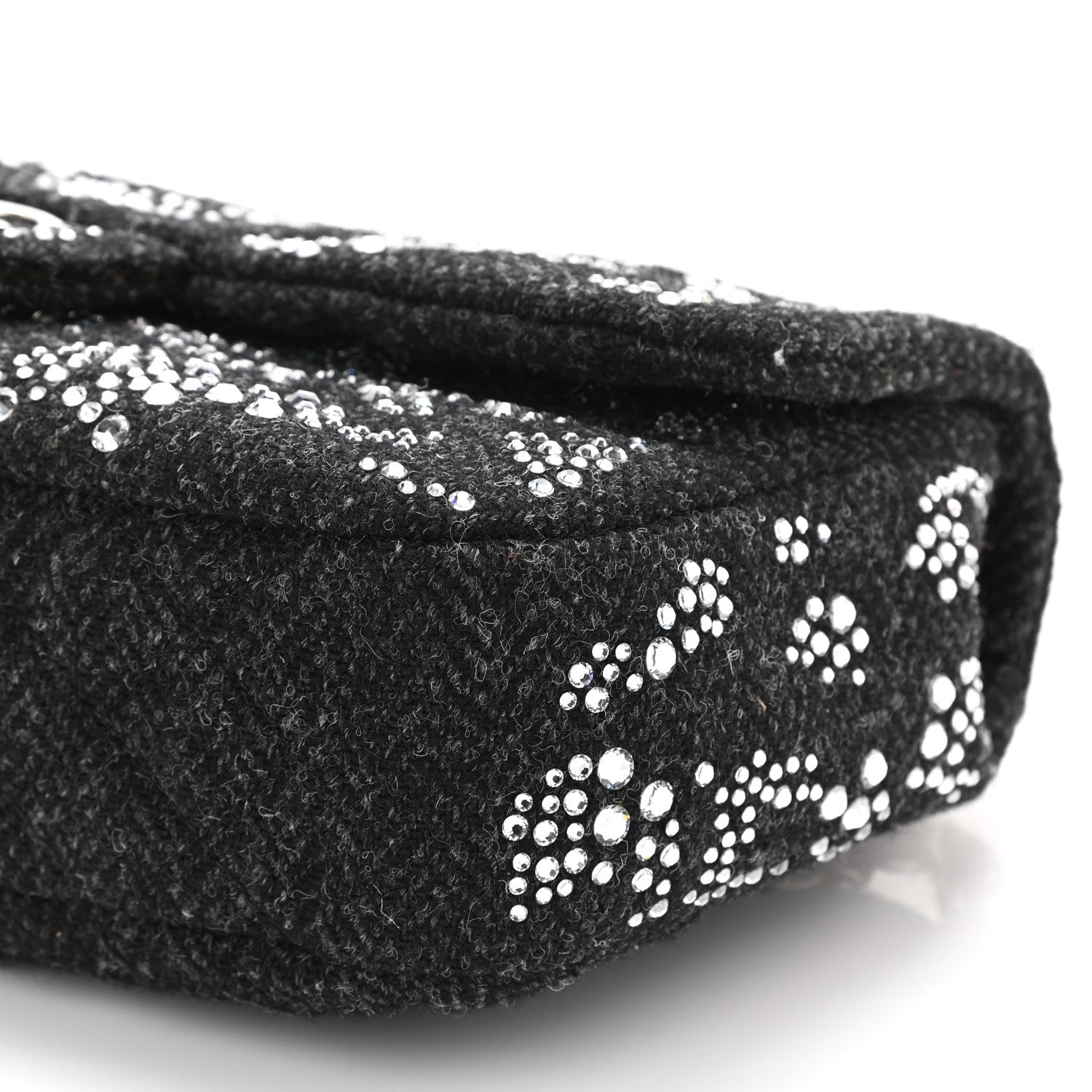Chanel Tweed Swarovski Crystal Leopard Jumbo Flap Black 9 of 9
