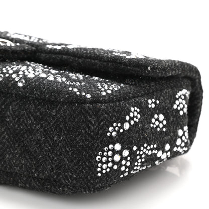 Chanel Tweed Swarovski Crystal Leopard Jumbo Flap Black 9 of 9