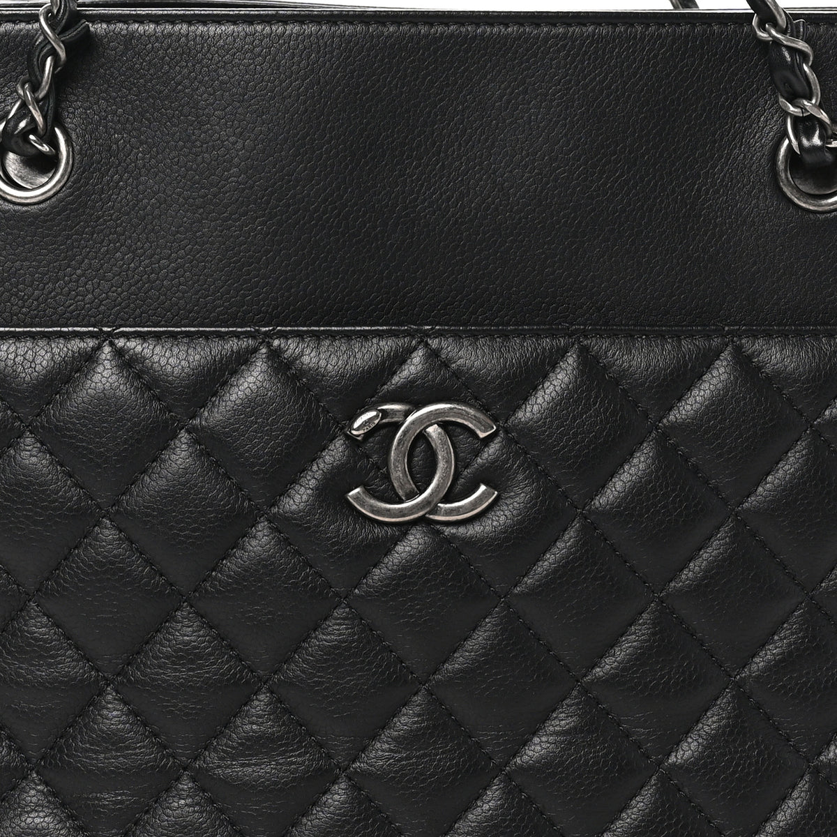 Caviar Quilted Urban Companion Shopping Tote Black