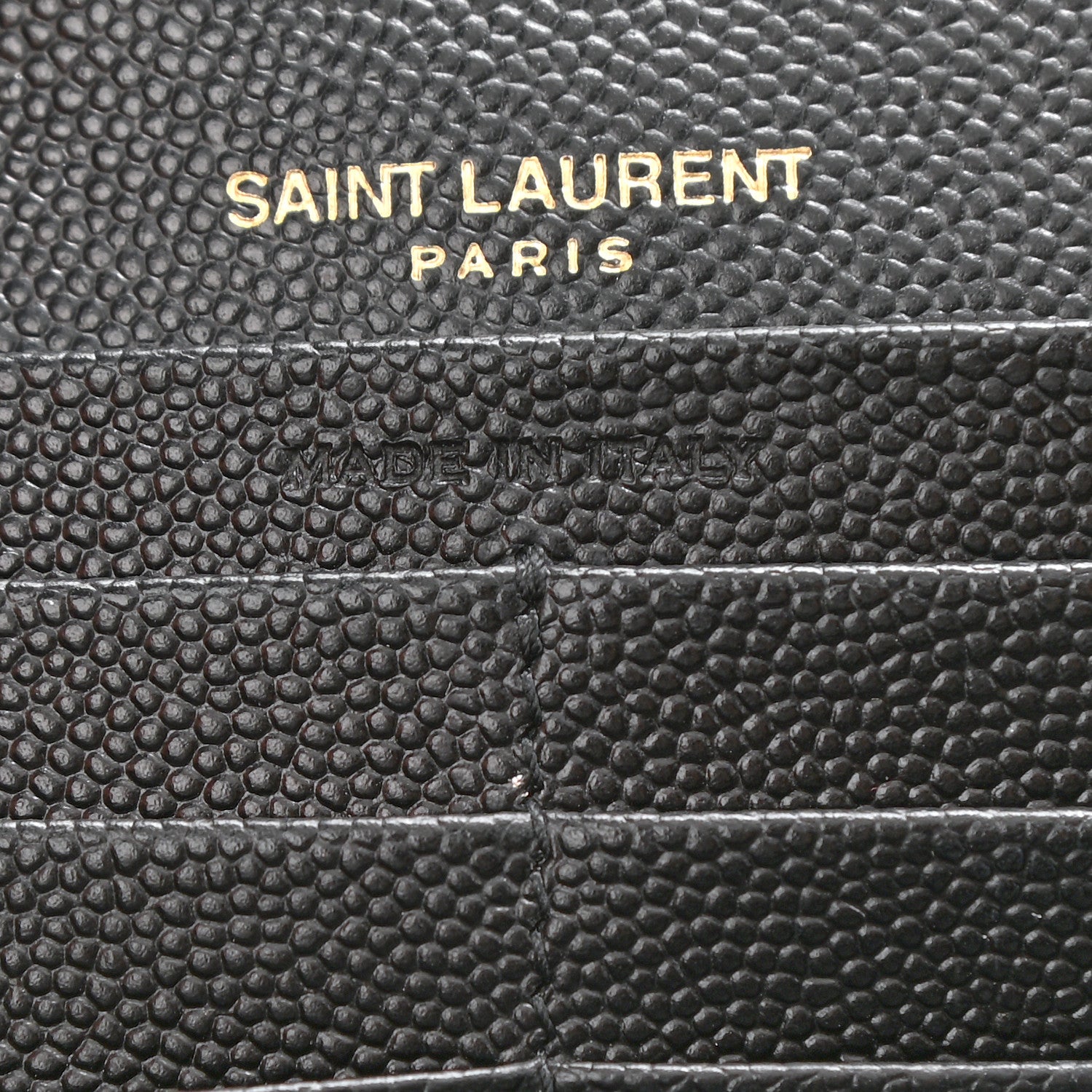 Saint Laurent Grain De Poudre Matelasse Chevron Monogram Chain Wallet Black 8 of 9