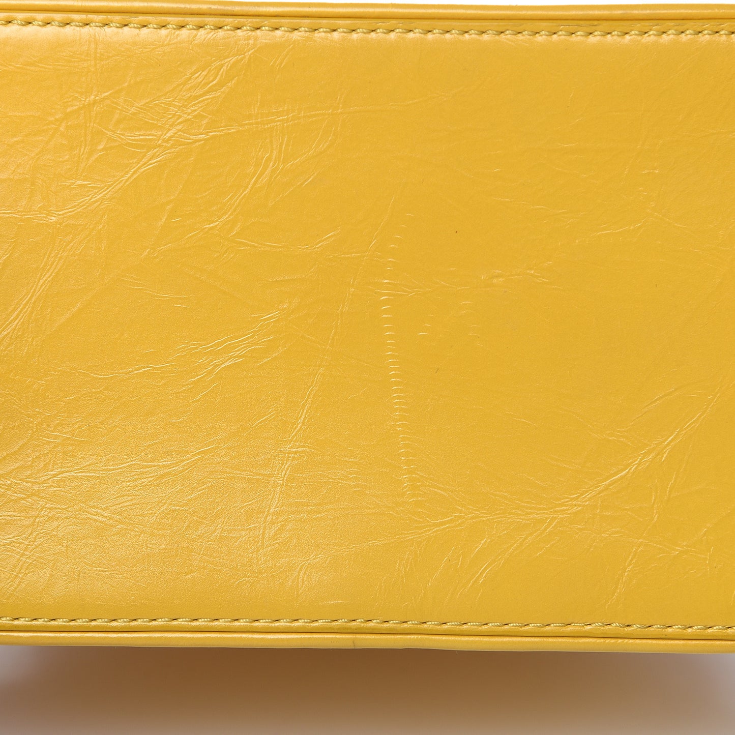 Crumpled Calfskin PVC Quilted Flap Yellow