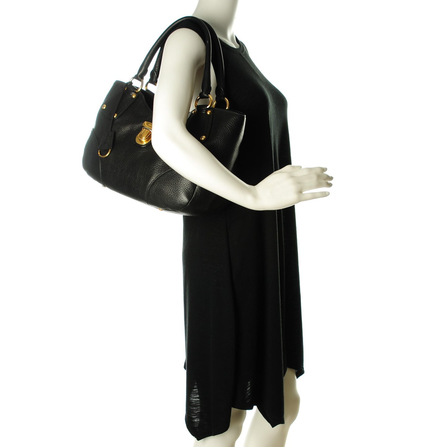 Vitello Daino Shoulder Bag Nero Black