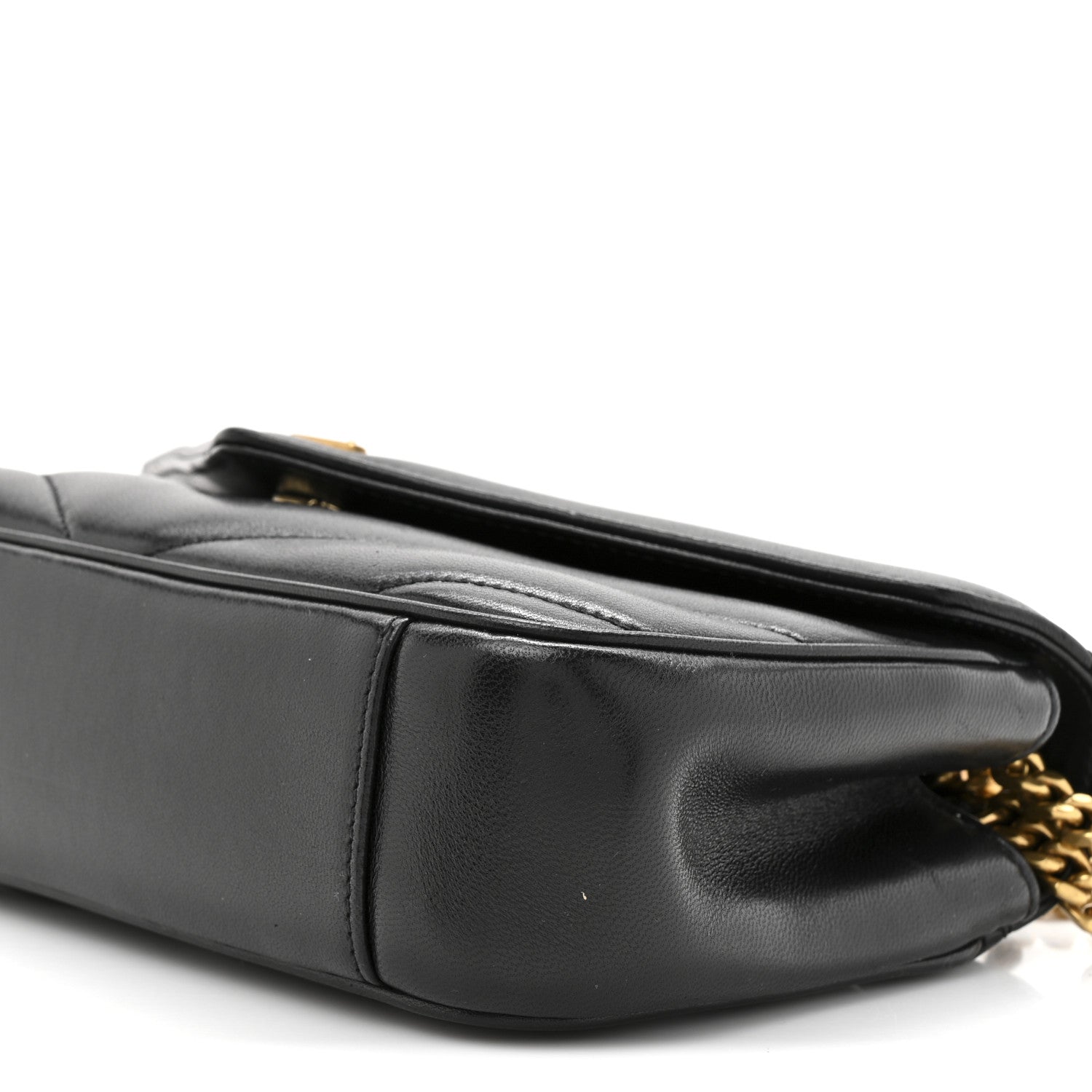 Saint Laurent Lambskin Chevron Quilted Small Loulou Black 10 of 11