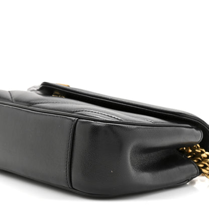 Saint Laurent Lambskin Chevron Quilted Small Loulou Black 10 of 11