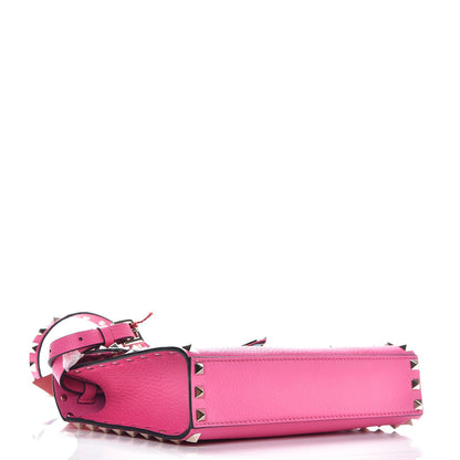 Valentino Garavani Pebbled Calfskin Medium Rockstud Flip Lock Crossbody Bag Pink Orchid 4 of 6