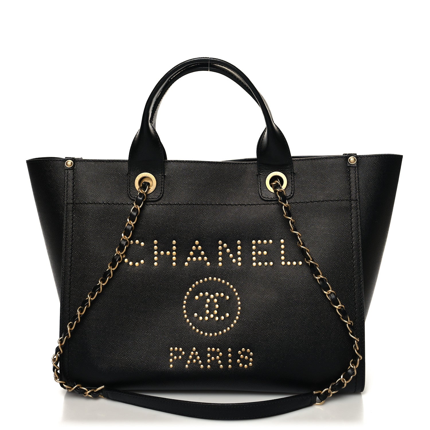Chanel Caviar Small Studded Deauville Tote Black 1 of 13