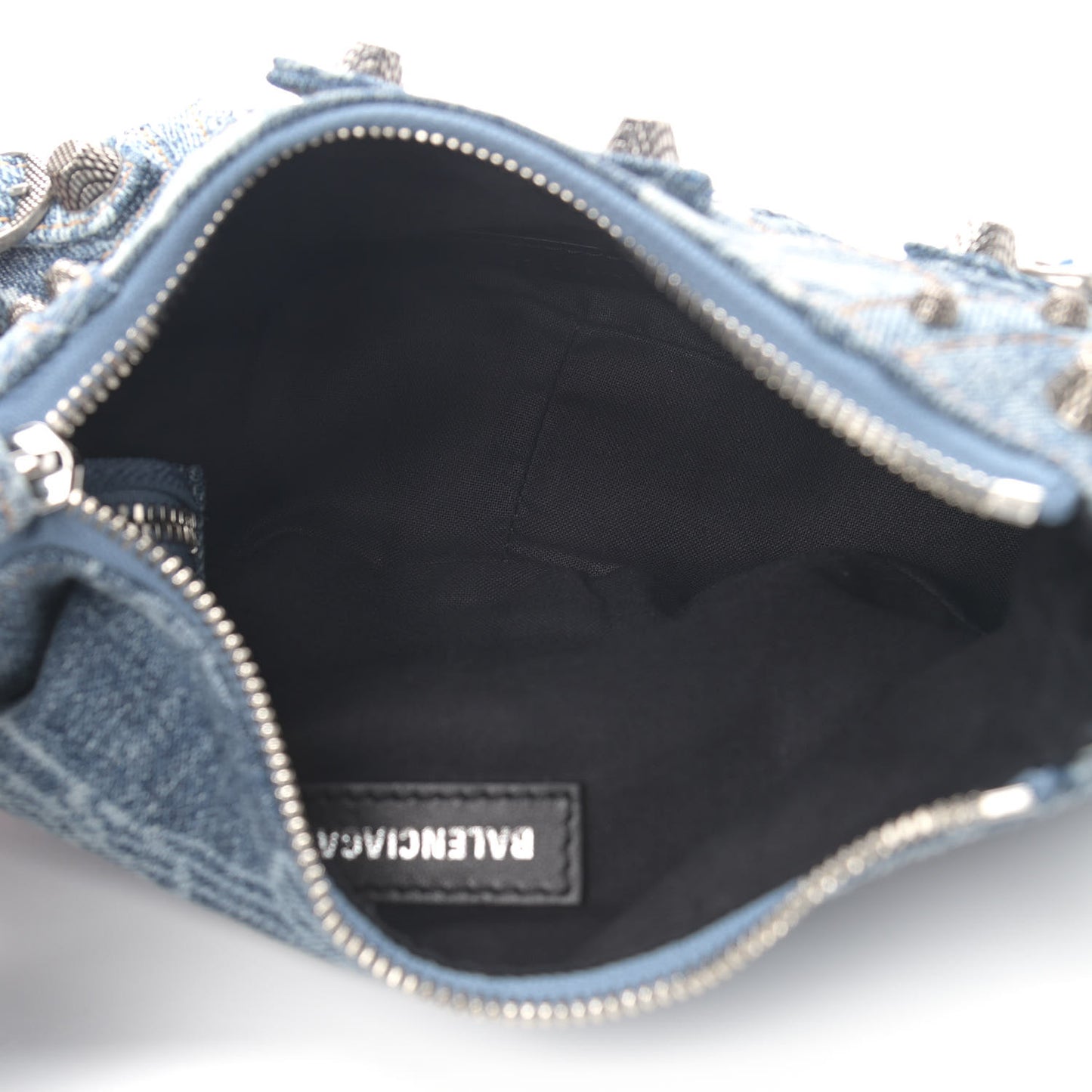 Bleached Denim BB Monogram Le Cagole Shoulder Bag XS Blue