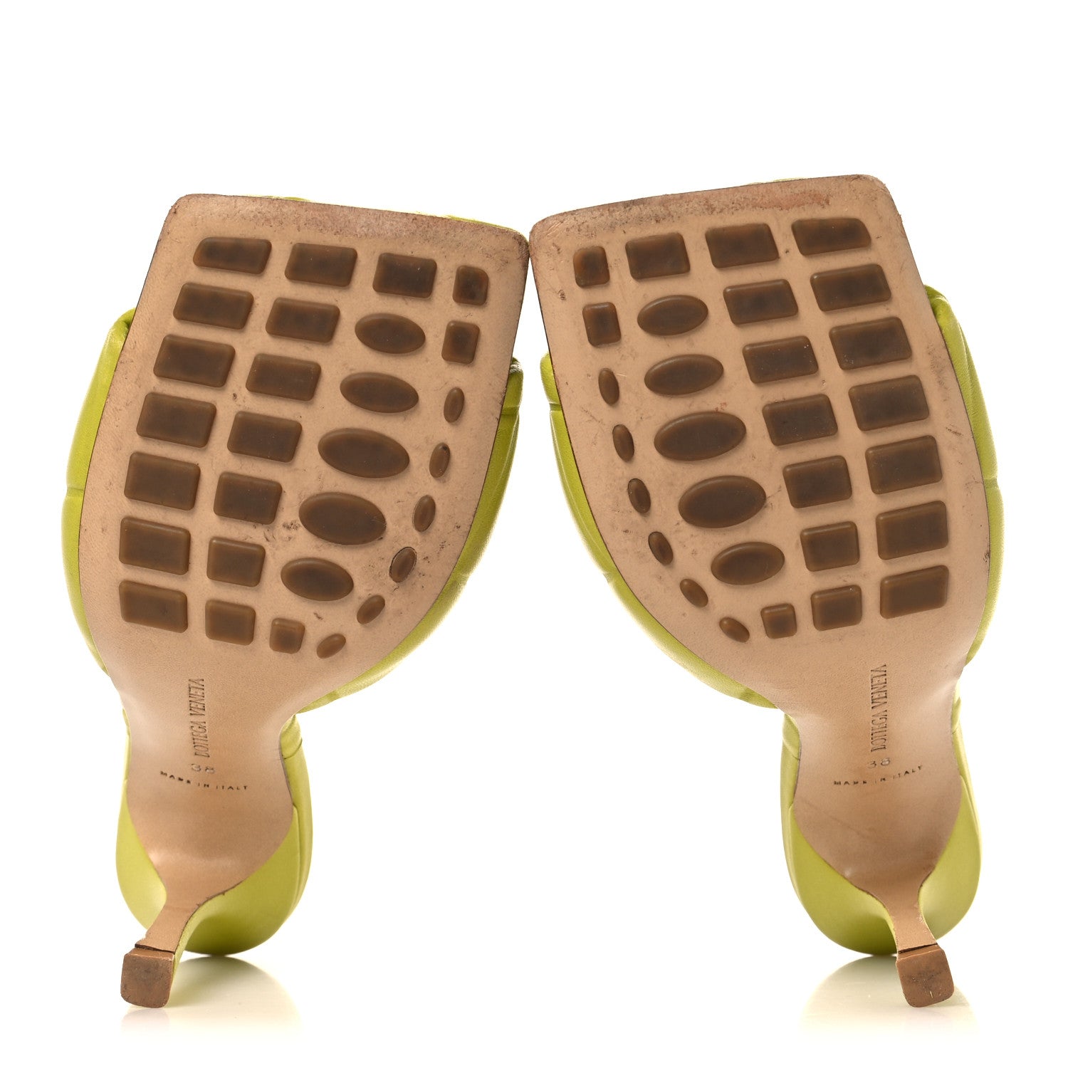 Bottega Veneta Nappa Quilted Rubber Lido Mule Sandals 38 Kiwi 6 of 10