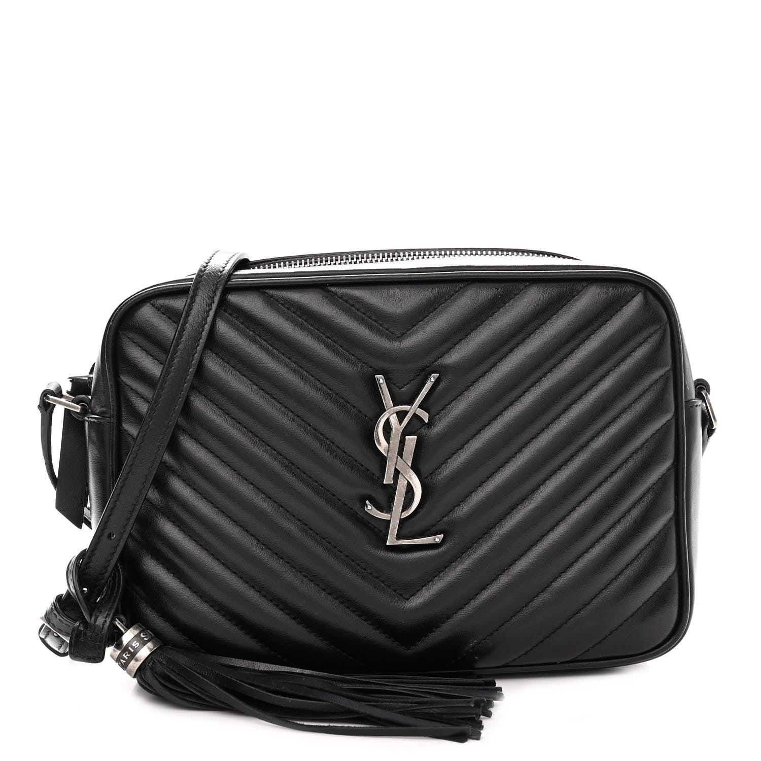 Saint Laurent Calfskin Matelasse Monogram Lou Camera Bag Black 1 of 12
