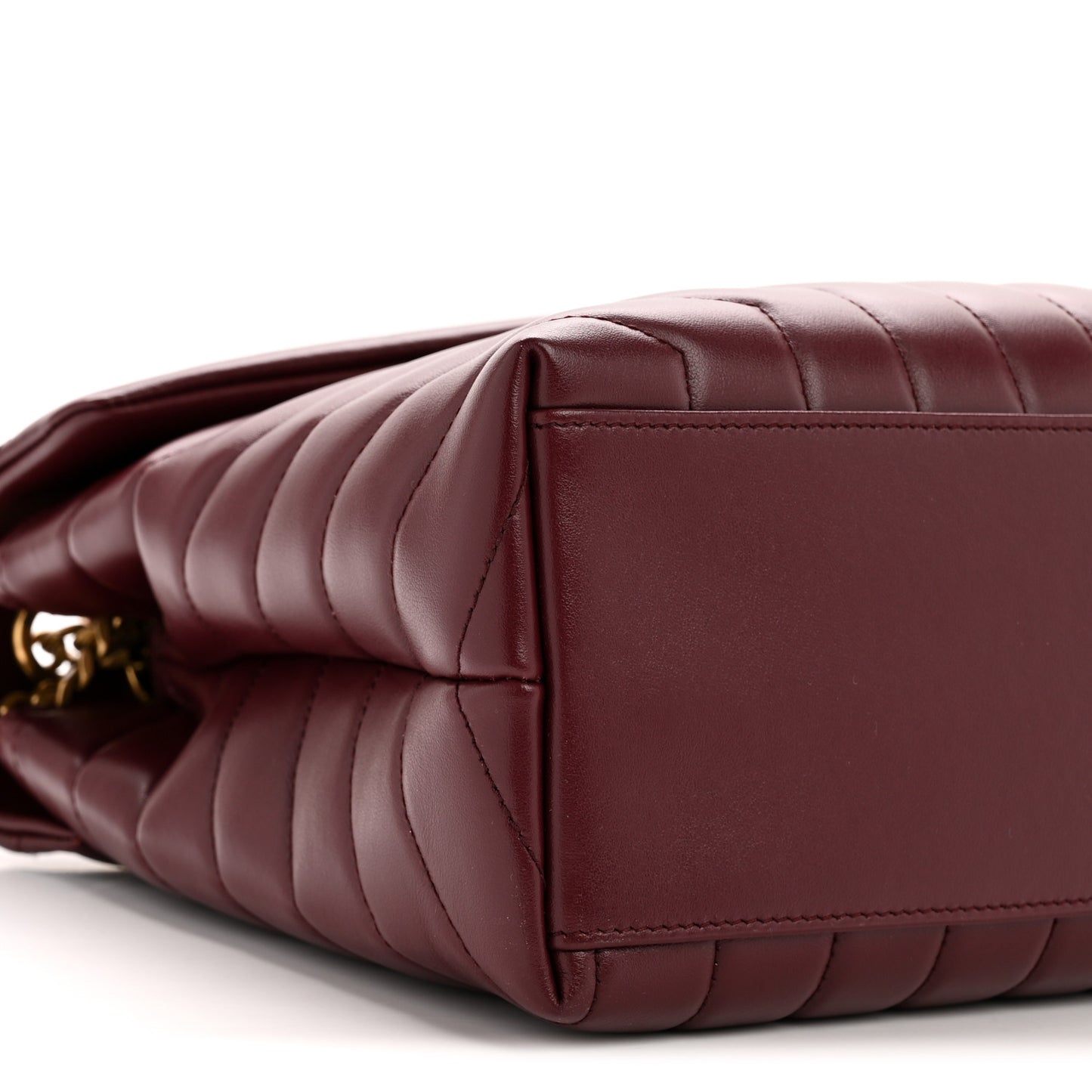 Calfskin Y Quilted Monogram Medium Loulou Chain Satchel Rouge Legion