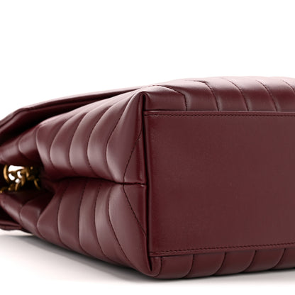 Saint Laurent Calfskin Y Quilted Monogram Medium Loulou Chain Satchel Rouge Legion 9 of 11