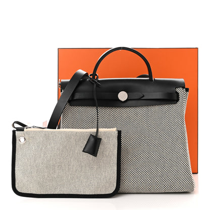 Hermes Vache Hunter Criss Viking Herbag Zip Retourne 31 PM Ecru Black 13 of 13