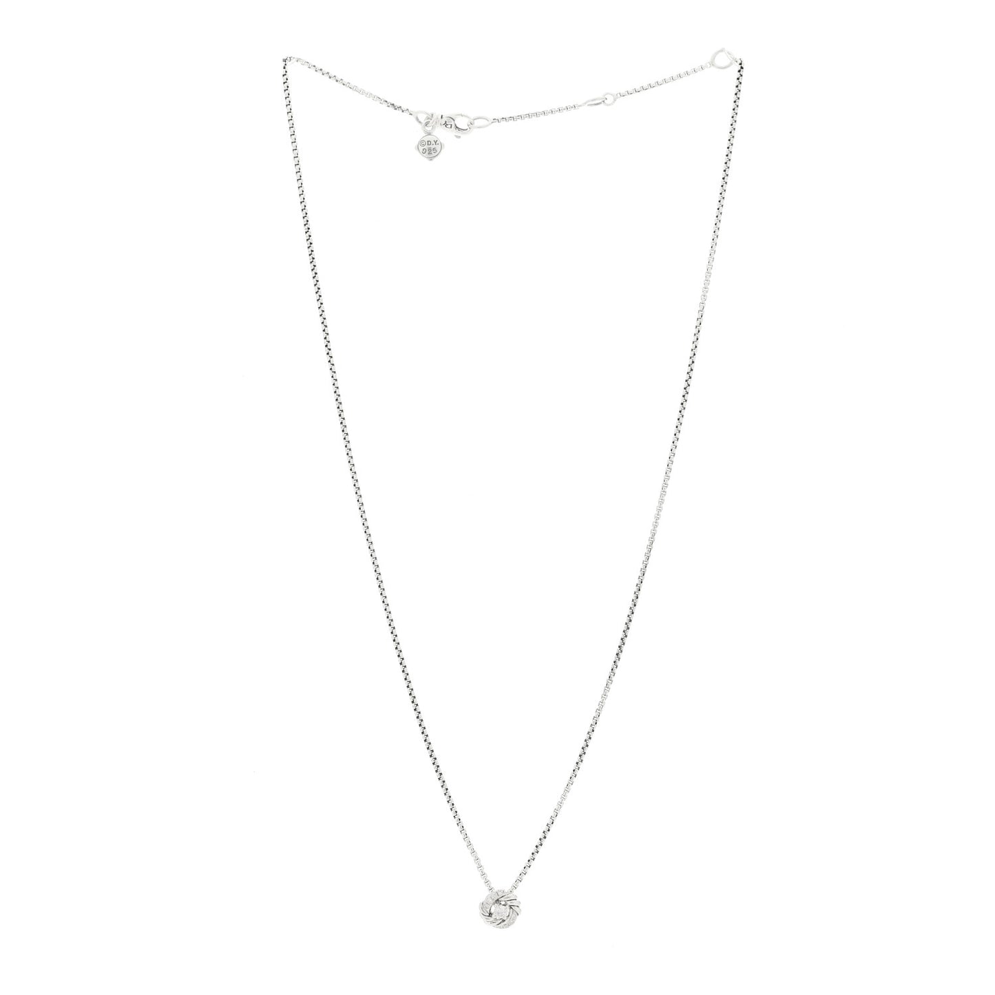 Sterling Silver Diamond 8mm Petite Infinity Pendant Necklace