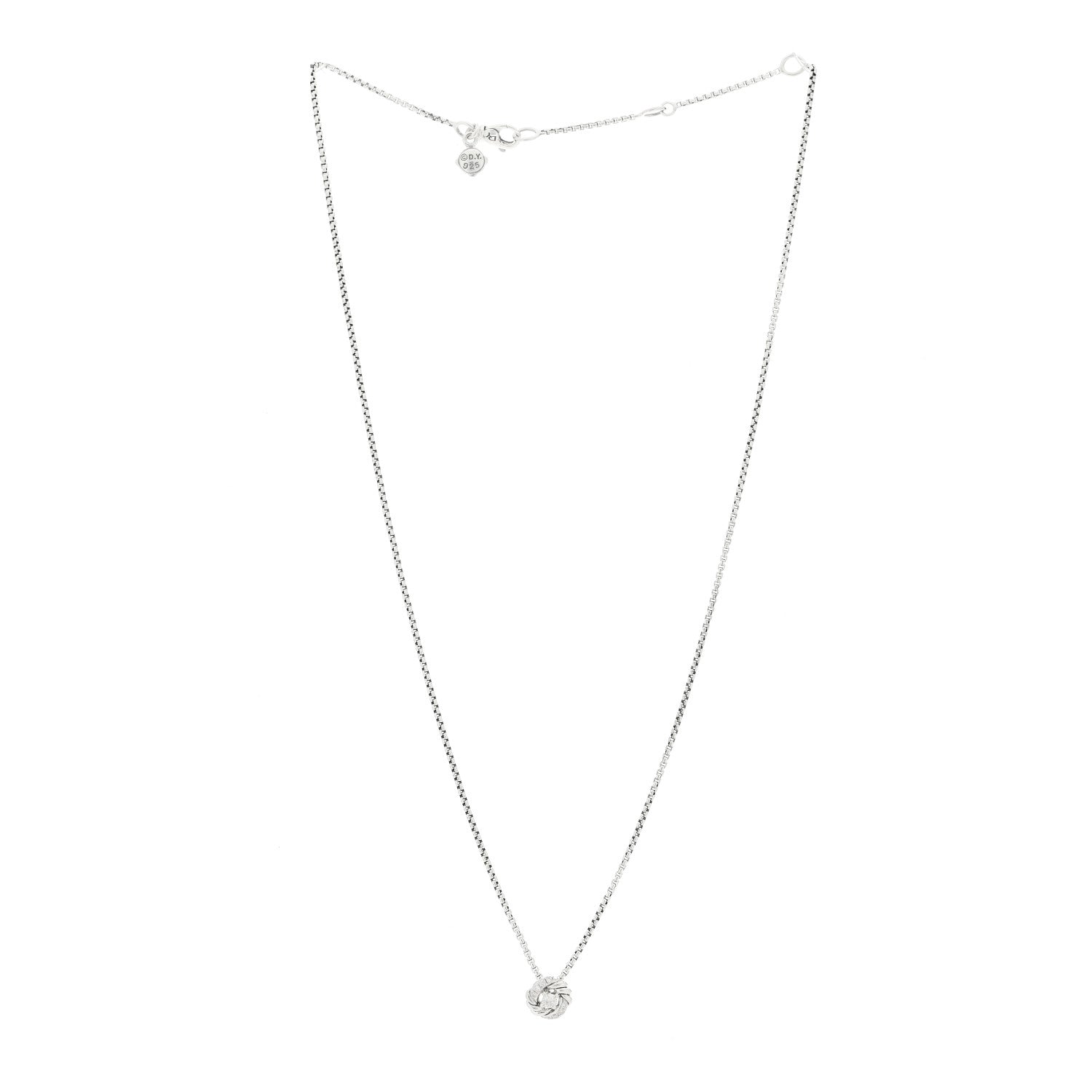 David Yurman Sterling Silver Diamond 8mm Petite Infinity Pendant Necklace 3 of 5