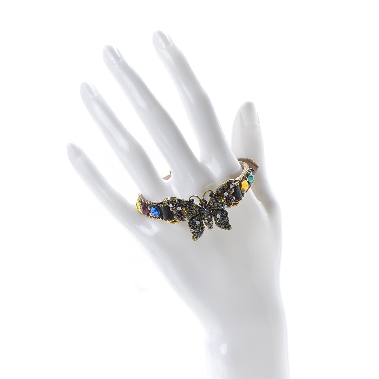 Gucci Calfskin Crystal Butterfly Bracelet Multicolor 2 of 5