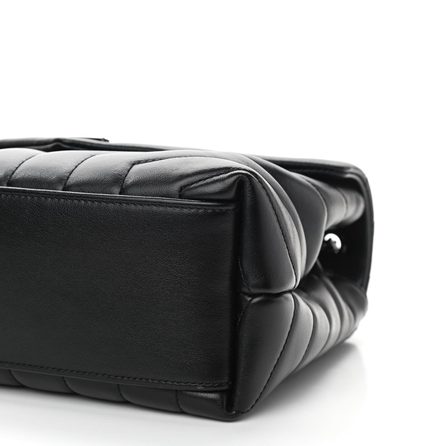 Saint Laurent Calfskin Y Quilted Monogram Small Loulou Chain Satchel Black 9 of 10