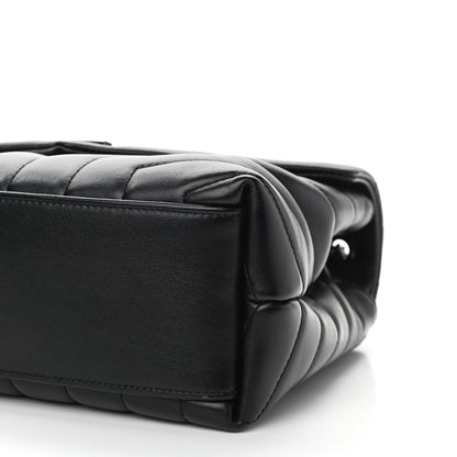 Saint Laurent Calfskin Y Quilted Monogram Small Loulou Chain Satchel Black 9 of 10